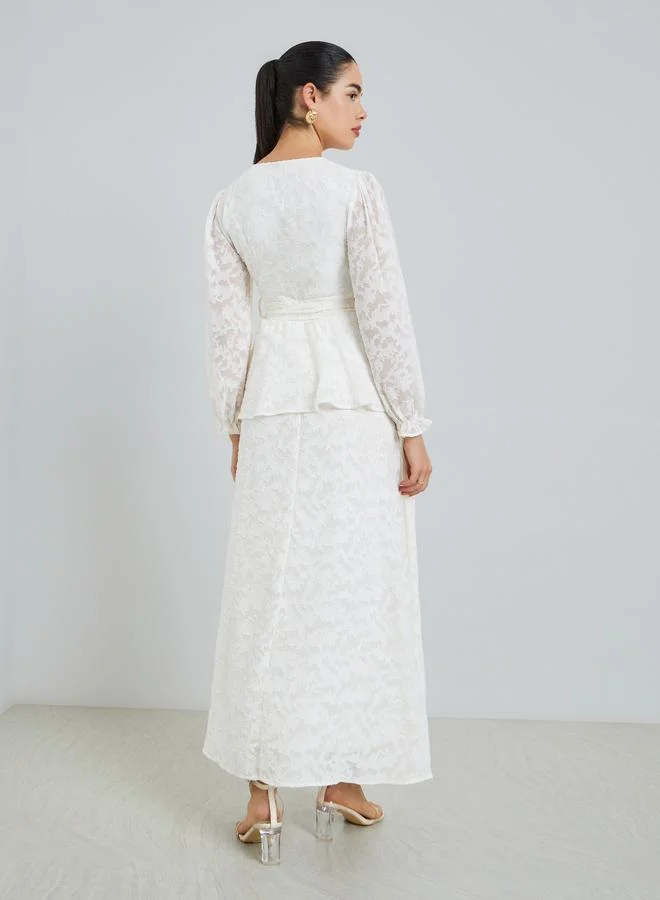 Styli  Women White Lace Wrap Maxi Dress for Women | Best Price UAE